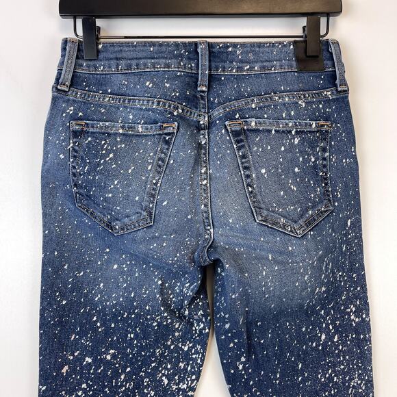 Level 99 Size 25 Low Rise Ankle Skinny Stretchy Denim Jeans Silver Foil Speckles - Picture 6 of 9